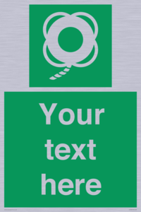 SL7223: Custom sign safe condition Lifebuoy with line