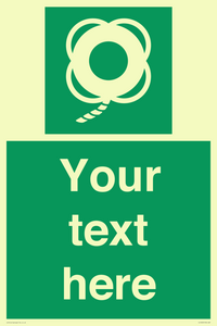 SL7223: Custom sign safe condition Lifebuoy with line