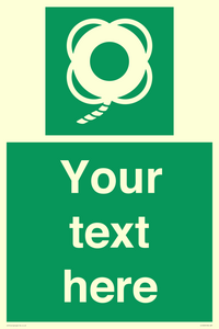 SL7223: Custom sign safe condition Lifebuoy with line