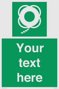 SL7223: Custom sign safe condition Lifebuoy with line