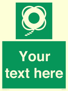 SL7223: Custom sign safe condition Lifebuoy with line