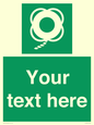 SL7223: Custom sign safe condition Lifebuoy with line