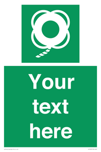 SL7223: Custom sign safe condition Lifebuoy with line