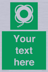 SL7223: Custom sign safe condition Lifebuoy with line