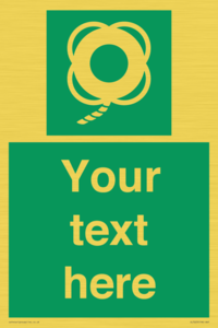 SL7223: Custom sign safe condition Lifebuoy with line