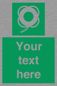 SL7223: Custom sign safe condition Lifebuoy with line