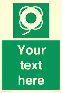 SL7223: Custom sign safe condition Lifebuoy with line