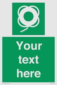 SL7223: Custom sign safe condition Lifebuoy with line