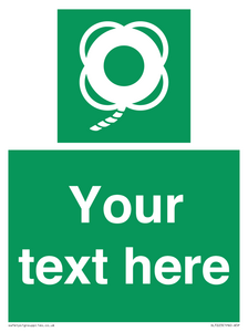 SL7223: Custom sign safe condition Lifebuoy with line