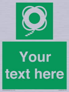 SL7223: Custom sign safe condition Lifebuoy with line