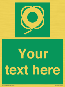 SL7223: Custom sign safe condition Lifebuoy with line