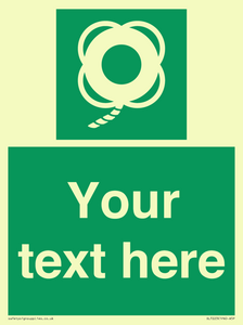 SL7223: Custom sign safe condition Lifebuoy with line