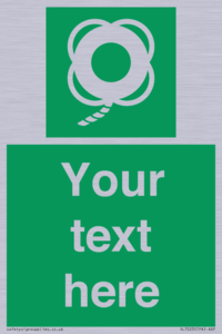 SL7223: Custom sign safe condition Lifebuoy with line