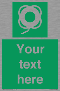 SL7223: Custom sign safe condition Lifebuoy with line