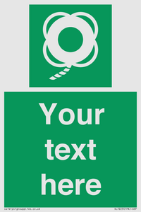 SL7223: Custom sign safe condition Lifebuoy with line