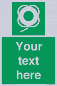 SL7223: Custom sign safe condition Lifebuoy with line