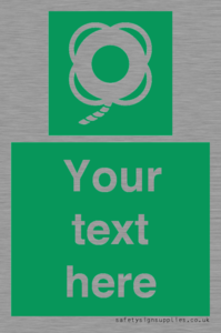 SL7223: Custom sign safe condition Lifebuoy with line