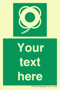 SL7223: Custom sign safe condition Lifebuoy with line