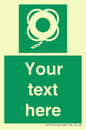 SL7223: Custom sign safe condition Lifebuoy with line