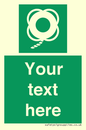 SL7223: Custom sign safe condition Lifebuoy with line