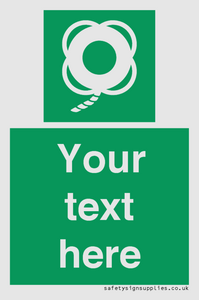 SL7223: Custom sign safe condition Lifebuoy with line