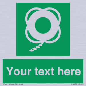SL7223: Custom sign safe condition Lifebuoy with line