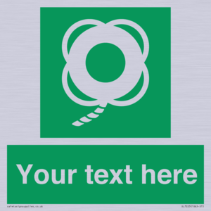 SL7223: Custom sign safe condition Lifebuoy with line