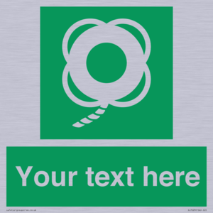 SL7223: Custom sign safe condition Lifebuoy with line