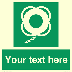 SL7223: Custom sign safe condition Lifebuoy with line