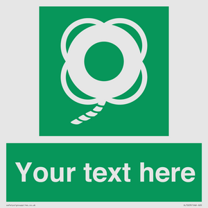 SL7223: Custom sign safe condition Lifebuoy with line