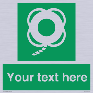 SL7223: Custom sign safe condition Lifebuoy with line