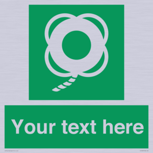 SL7223: Custom sign safe condition Lifebuoy with line