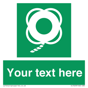 SL7223: Custom sign safe condition Lifebuoy with line