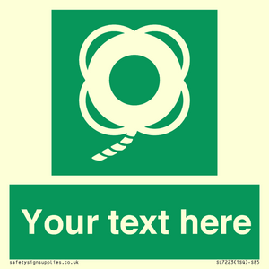 SL7223: Custom sign safe condition Lifebuoy with line