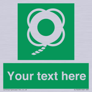 SL7223: Custom sign safe condition Lifebuoy with line