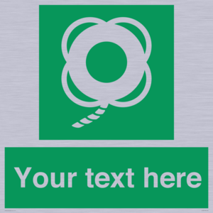 SL7223: Custom sign safe condition Lifebuoy with line