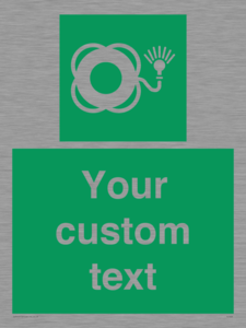 SL7224: Custom sign safe condition Lifebuoy with light