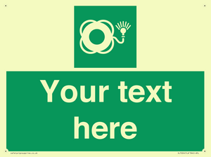 SL7224: Custom sign safe condition Lifebuoy with light