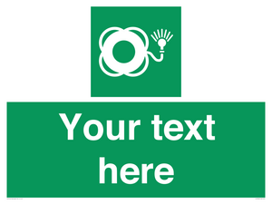 SL7224: Custom sign safe condition Lifebuoy with light