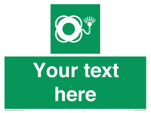 SL7224: Custom sign safe condition Lifebuoy with light