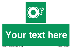 SL7224: Custom sign safe condition Lifebuoy with light