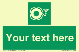 SL7224: Custom sign safe condition Lifebuoy with light