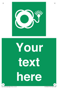 SL7224: Custom sign safe condition Lifebuoy with light