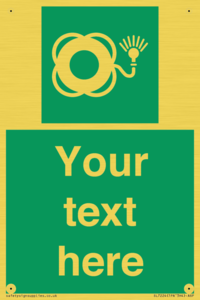 SL7224: Custom sign safe condition Lifebuoy with light