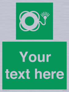 SL7224: Custom sign safe condition Lifebuoy with light