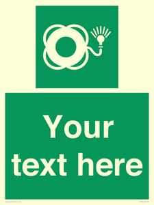 SL7224: Custom sign safe condition Lifebuoy with light