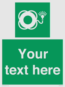 SL7224: Custom sign safe condition Lifebuoy with light