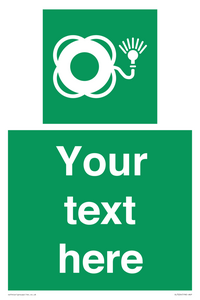 SL7224: Custom sign safe condition Lifebuoy with light