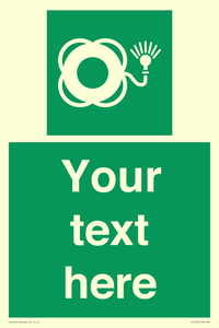 SL7224: Custom sign safe condition Lifebuoy with light