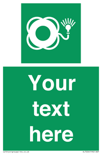 SL7224: Custom sign safe condition Lifebuoy with light